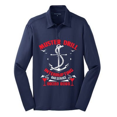 Muster Drill Funny Cruise Ship Vacation Cruising Gift Silk Touch Performance Long Sleeve Polo