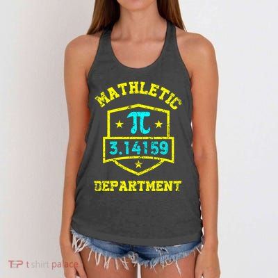 Mathletic Department Funy Math Teacher Student Pi Day Joke Women's Knotted Racerback Tank