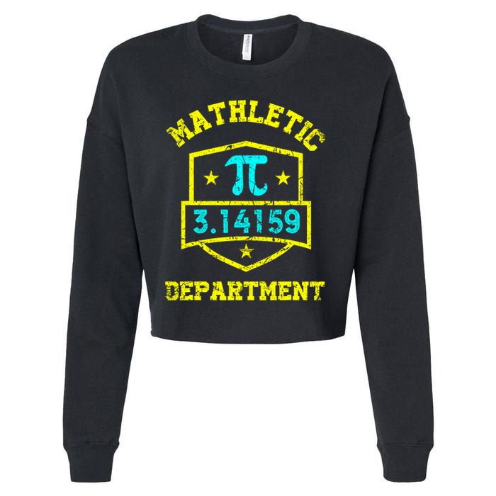 Mathletic Department Funy Math Teacher Student Pi Day Joke Cropped Pullover Crew