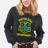 Mathletic Department Funy Math Teacher Student Pi Day Joke Cropped Pullover Crew