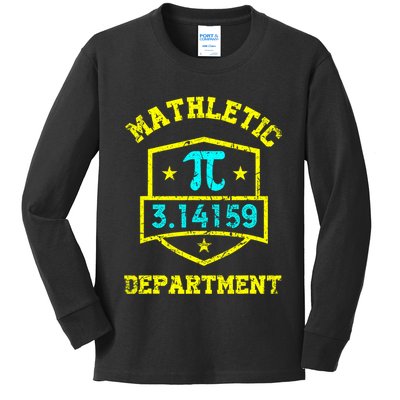 Mathletic Department Funy Math Teacher Student Pi Day Joke Kids Long Sleeve Shirt