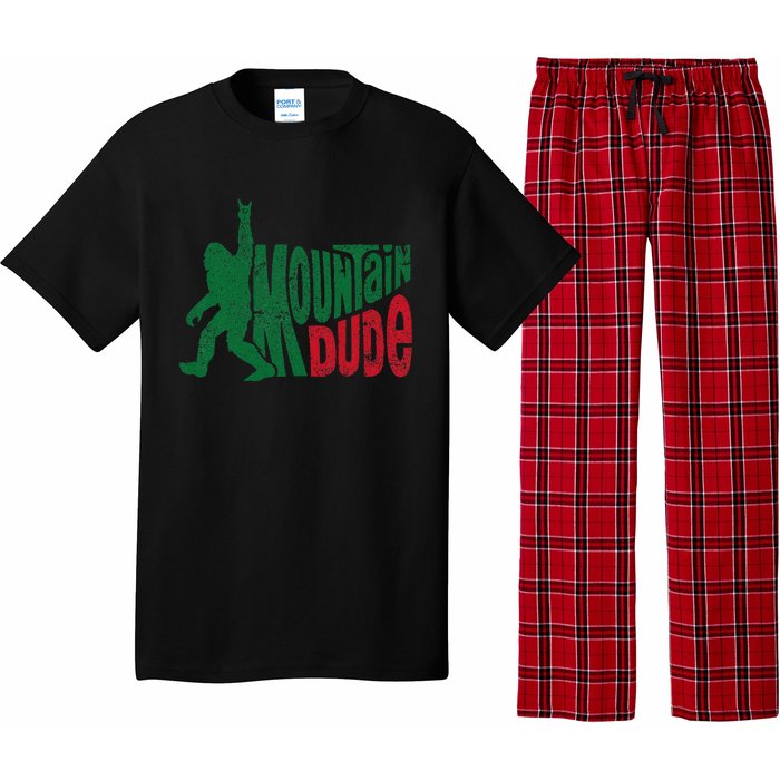 Mountain Dude Funny Bigfoot Sasquatch Rock On Hiking Pajama Set