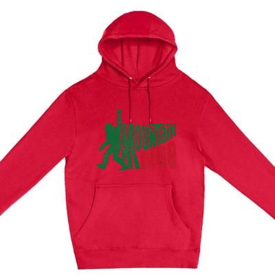 Mountain Dude Funny Bigfoot Sasquatch Rock On Hiking Premium Pullover Hoodie