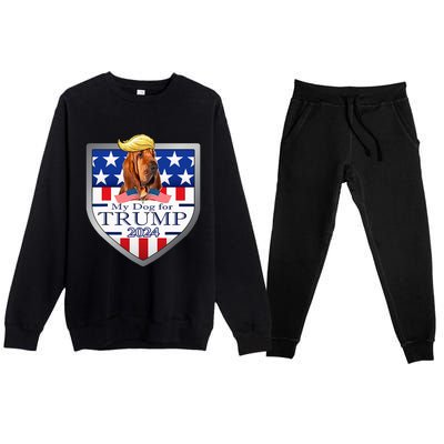 My Dog For Trump 2024 Bloodhound Premium Crewneck Sweatsuit Set