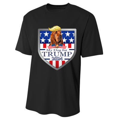 My Dog For Trump 2024 Bloodhound Performance Sprint T-Shirt