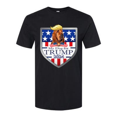 My Dog For Trump 2024 Bloodhound Softstyle CVC T-Shirt