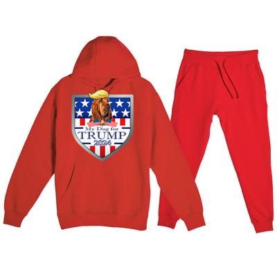 My Dog For Trump 2024 Bloodhound Premium Hooded Sweatsuit Set