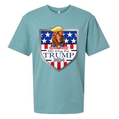 My Dog For Trump 2024 Bloodhound Sueded Cloud Jersey T-Shirt