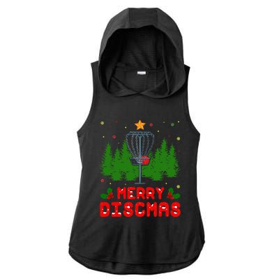 Merry Discmas Funny Christmas Xmas Frisbee Golfer Player Ladies PosiCharge Tri-Blend Wicking Draft Hoodie Tank