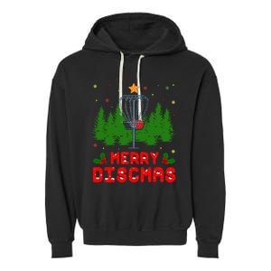 Merry Discmas Funny Christmas Xmas Frisbee Golfer Player Garment-Dyed Fleece Hoodie