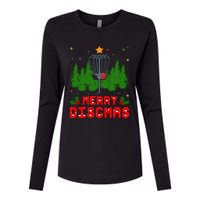 Merry Discmas Funny Christmas Xmas Frisbee Golfer Player Womens Cotton Relaxed Long Sleeve T-Shirt