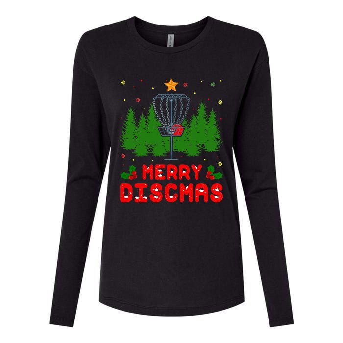 Merry Discmas Funny Christmas Xmas Frisbee Golfer Player Womens Cotton Relaxed Long Sleeve T-Shirt