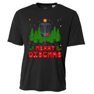 Merry Discmas Funny Christmas Xmas Frisbee Golfer Player Cooling Performance Crew T-Shirt