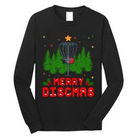 Merry Discmas Funny Christmas Xmas Frisbee Golfer Player Long Sleeve Shirt