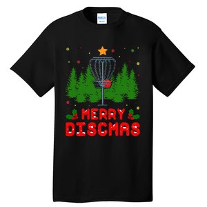 Merry Discmas Funny Christmas Xmas Frisbee Golfer Player Tall T-Shirt