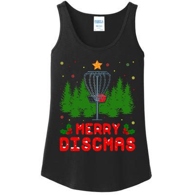 Merry Discmas Funny Christmas Xmas Frisbee Golfer Player Ladies Essential Tank