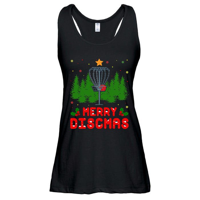 Merry Discmas Funny Christmas Xmas Frisbee Golfer Player Ladies Essential Flowy Tank