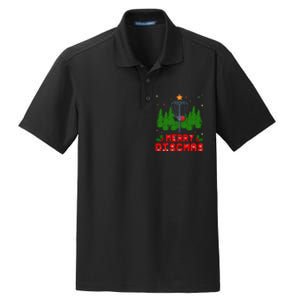 Merry Discmas Funny Christmas Xmas Frisbee Golfer Player Dry Zone Grid Polo