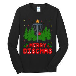 Merry Discmas Funny Christmas Xmas Frisbee Golfer Player Tall Long Sleeve T-Shirt