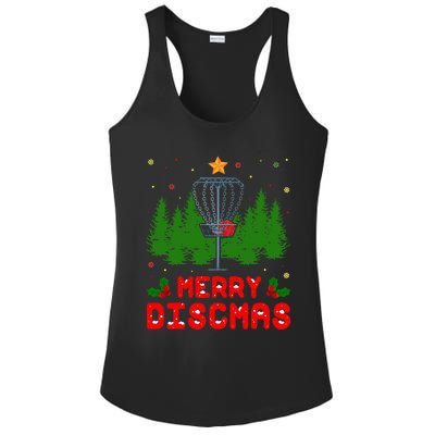 Merry Discmas Funny Christmas Xmas Frisbee Golfer Player Ladies PosiCharge Competitor Racerback Tank