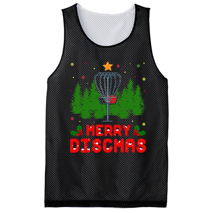 Merry Discmas Funny Christmas Xmas Frisbee Golfer Player Mesh Reversible Basketball Jersey Tank