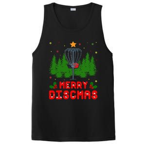 Merry Discmas Funny Christmas Xmas Frisbee Golfer Player PosiCharge Competitor Tank