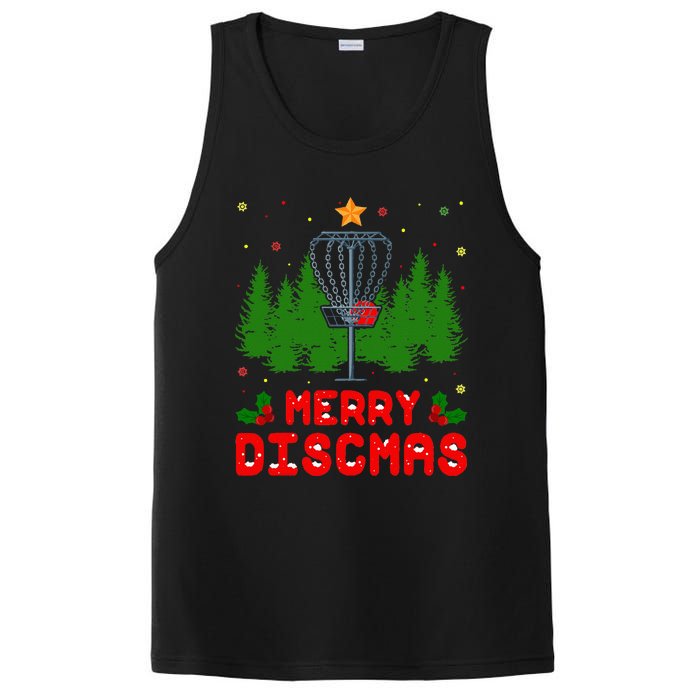 Merry Discmas Funny Christmas Xmas Frisbee Golfer Player PosiCharge Competitor Tank