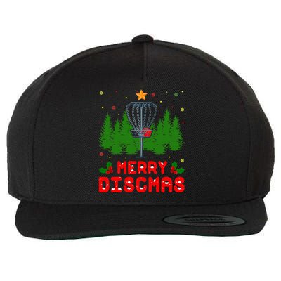 Merry Discmas Funny Christmas Xmas Frisbee Golfer Player Wool Snapback Cap