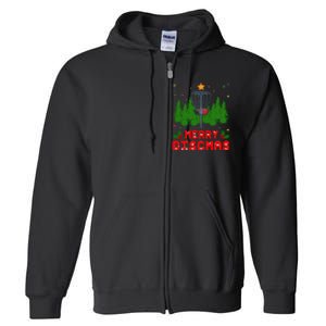 Merry Discmas Funny Christmas Xmas Frisbee Golfer Player Full Zip Hoodie