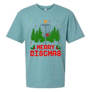 Merry Discmas Funny Christmas Xmas Frisbee Golfer Player Sueded Cloud Jersey T-Shirt