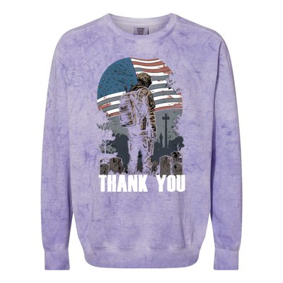 Memorial Day Fallen Veteran Soldier Us Flag 4th Of July Gift Colorblast Crewneck Sweatshirt