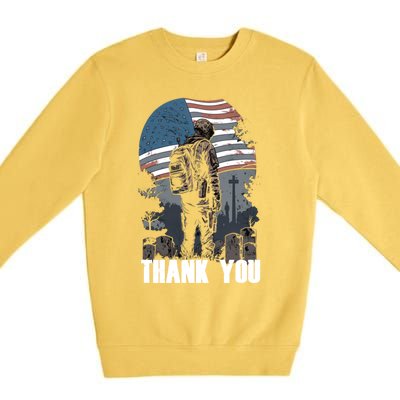 Memorial Day Fallen Veteran Soldier Us Flag 4th Of July Gift Premium Crewneck Sweatshirt