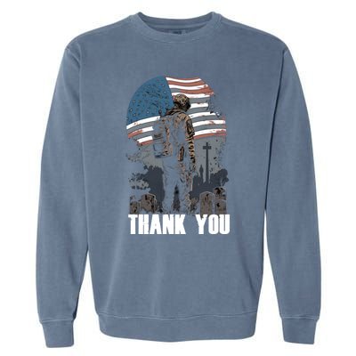 Memorial Day Fallen Veteran Soldier Us Flag 4th Of July Gift Garment-Dyed Sweatshirt