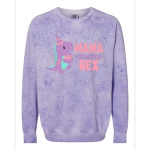 Mama Dinosaur Family Matching Birthday Party Daughters Colorblast Crewneck Sweatshirt