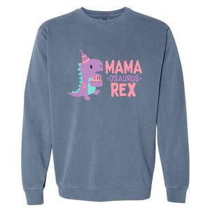 Mama Dinosaur Family Matching Birthday Party Daughters Garment-Dyed Sweatshirt