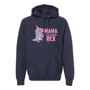 Mama Dinosaur Family Matching Birthday Party Daughters Premium Hoodie