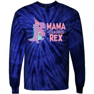 Mama Dinosaur Family Matching Birthday Party Daughters Tie-Dye Long Sleeve Shirt