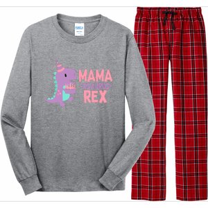 Mama Dinosaur Family Matching Birthday Party Daughters Long Sleeve Pajama Set