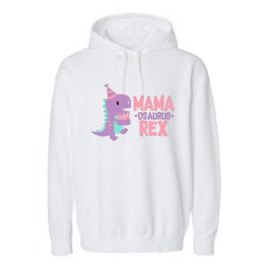 Mama Dinosaur Family Matching Birthday Party Daughters Garment-Dyed Fleece Hoodie