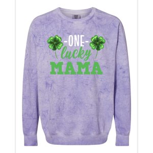 Mothers Day For Mom One Lucky Mama St Patricks Day Gift Colorblast Crewneck Sweatshirt