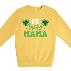 Mothers Day For Mom One Lucky Mama St Patricks Day Gift Premium Crewneck Sweatshirt