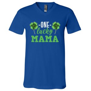 Mothers Day For Mom One Lucky Mama St Patricks Day Gift V-Neck T-Shirt