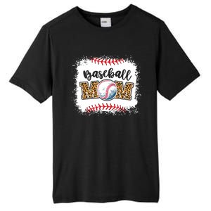 Mothers Day Funny Gift Distressed Leopard Pattern Baseball Mom Gift Tall Fusion ChromaSoft Performance T-Shirt