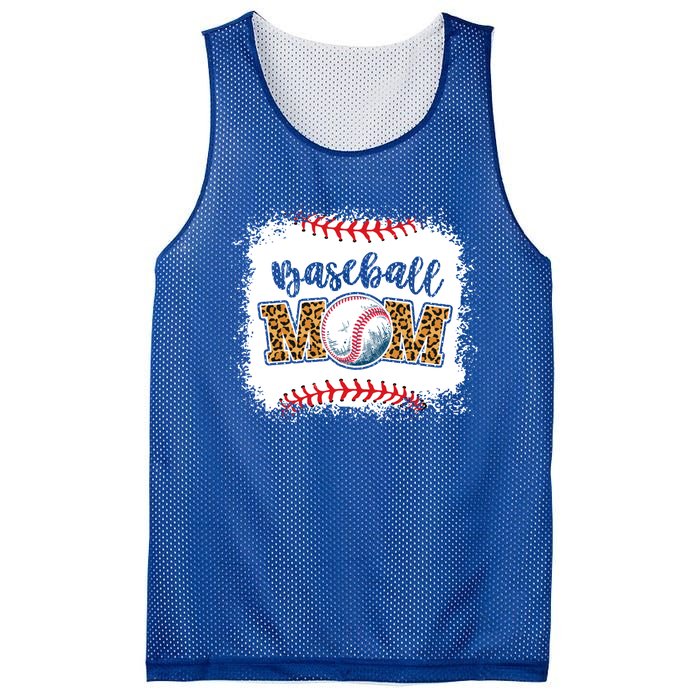 Mothers Day Funny Gift Distressed Leopard Pattern Baseball Mom Gift Mesh Reversible Basketball Jersey Tank