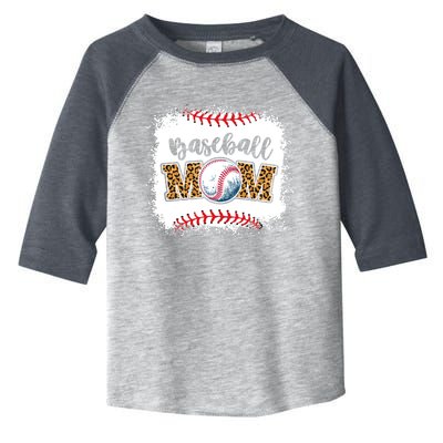 Mothers Day Funny Gift Distressed Leopard Pattern Baseball Mom Gift Toddler Fine Jersey T-Shirt