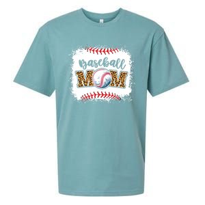 Mothers Day Funny Gift Distressed Leopard Pattern Baseball Mom Gift Sueded Cloud Jersey T-Shirt