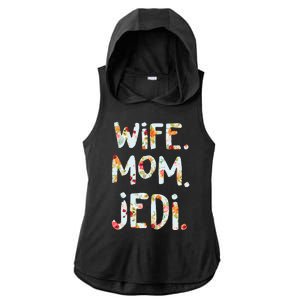 Mothers Day Flower Floral Wife Mom Jedi Ladies PosiCharge Tri-Blend Wicking Draft Hoodie Tank