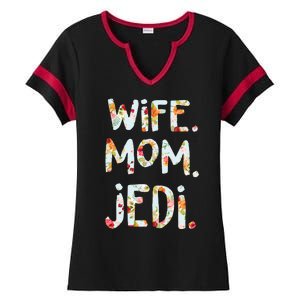 Mothers Day Flower Floral Wife Mom Jedi Ladies Halftime Notch Neck Tee