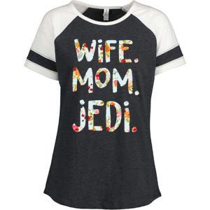 Mothers Day Flower Floral Wife Mom Jedi Enza Ladies Jersey Colorblock Tee