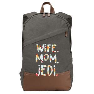 Mothers Day Flower Floral Wife Mom Jedi Cotton Canvas Backpack